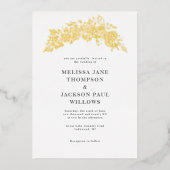 Invitation En Aluminium Couronne dorée élégant design de mariage (Recto)