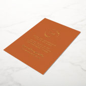 Invitation En Aluminium Couronne florale de monogramme orange brûlé, maria (Rotation)