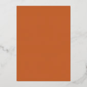 Invitation En Aluminium Couronne florale de monogramme orange brûlé, maria (Verso)