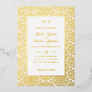 Invitation En Aluminium Couronne florale élégante romantique moderne pour