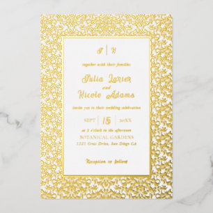 Invitation En Aluminium Couronne florale romantique élégante moderne de ma