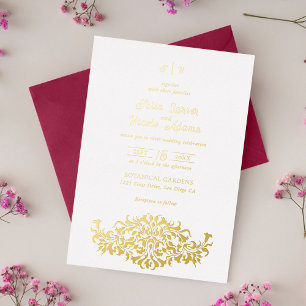 Invitation En Aluminium Couronne florale romantique élégante moderne de ma