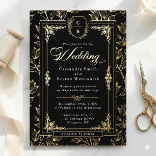 Invitation En Aluminium Couronne ornée Luxe Mariage Formel