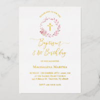 couronne rose poussiéreuse | Baptême et 1er annive