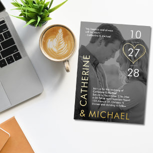 Invitation En Aluminium Couverture de magazine - photo sombre - minimalist