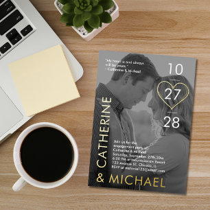 Invitation En Aluminium Couverture de magazine Photo sombre Moderne Minima