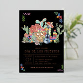 Invitation En Aluminium Crânes de Sucre Célébration du Jour des Morts (Debout devant)