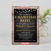 Invitation En Aluminium Crawfish Boil Homard Rustic Engagement Party (Debout devant)