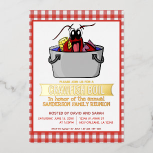 Invitation En Aluminium Crawfish Boil Seafood Party Pique-nique Famille Ré