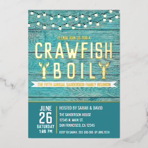 Invitation En Aluminium Crawfish Boire Famille Réunion Fête des fruits de