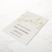 Invitation En Aluminium Cream and Gold 40th Birthday Celebration (Rotation)