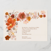 Invitation En Aluminium Cream Floral Frame Photo Enregistrer La Date Rose (Verso)