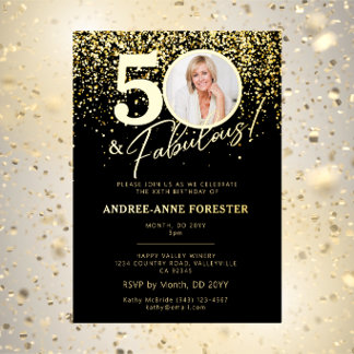 Invitation En Aluminium Créez Votre Propre Photo de Anniversaire Fabuleux