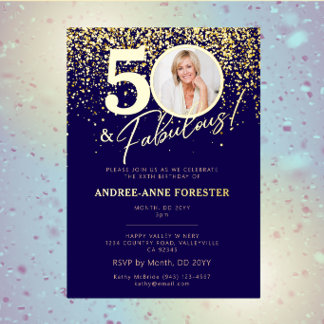 Invitation En Aluminium Créez Votre Propre Photo de Naissance Anniversaire
