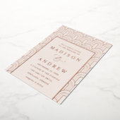 Invitation En Aluminium Crème Arch Deco moderne et Mariage or Rose (Rotation)