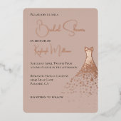 Invitation En Aluminium Crème Blush Diamonds Glam Fête des mariées (Recto)