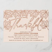 Invitation En Aluminium Crème moderne Merci automne quittes Thanksgiving (Recto)