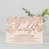 Invitation En Aluminium Crème moderne Merci automne quittes Thanksgiving (Debout devant)