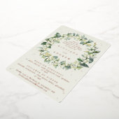 Invitation En Aluminium Crème Snowberry+Eucalyptus Mariage répétition (Rotation)