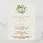 Invitation En Aluminium Crème Snowberry+Eucalyptus Mariage répétition (Recto)