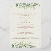 Invitation En Aluminium Crème Snowberry+Eucalyptus Mariage répétition (Recto)