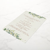 Invitation En Aluminium Crème Snowberry+Eucalyptus Mariage répétition (Rotation)