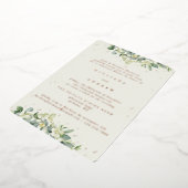 Invitation En Aluminium Crème Snowberry+Eucalyptus Mariage répétition (Rotation)