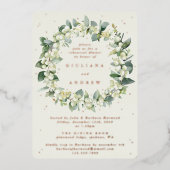 Invitation En Aluminium Crème Snowberry+Eucalyptus Mariage répétition (Recto)