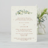 Invitation En Aluminium Crème Snowberry+Eucalyptus Mariage répétition (Debout devant)