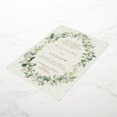 Invitation En Aluminium Crème Snowberry+Eucalyptus Réception de mariage un (Rotation)