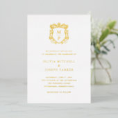 Invitation En Aluminium Crest doré | Mariage élégant (Debout devant)