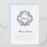 Invitation En Aluminium crête d'argent bébé garçon Baptême<br><div class="desc">Invitations de baptême</div>