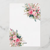 Invitation En Aluminium Cristal rose Peach Roses Aquarelle douche nuptiale (Verso)