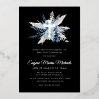 croix argentée moderne première communion