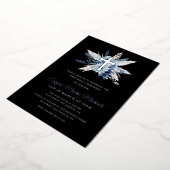 Invitation En Aluminium croix d'argent moderne première communion (Rotation)