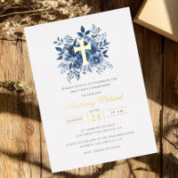 Croix d'or florale moderne garçons Première commun