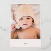 Invitation En Aluminium croix d'or moderne première communion (Verso)