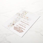 Invitation En Aluminium croix fleur sauvage aquarelle Confirmation (Rotation)