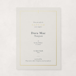 Invitation En Aluminium Croix Religieuse Arrondie en Or Luxueux pour Baptê