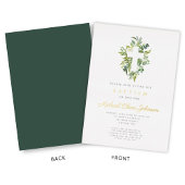 Invitation En Aluminium Croix religieuse Vert Baptême Botanique Or