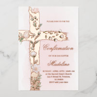 croix sacrée florale Confirmation