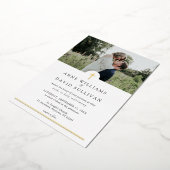 Invitation En Aluminium Croix simple catholique avec Mariage photo (Rotation)