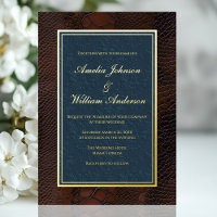 Cuir de serpent victorien mariage marron bleu