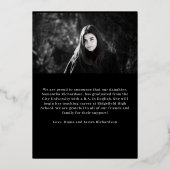 Invitation En Aluminium Custom 2 Photos Rose Gold Graduation (Verso)