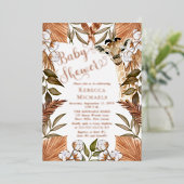 Invitation En Aluminium Cute Giraffe Boho Grasses séchées Baby shower (Debout devant)