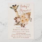 Invitation En Aluminium Cute Giraffe Boho Grasses séchées Baby shower (Recto)