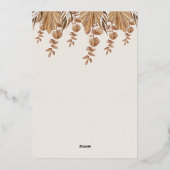 Invitation En Aluminium Cute Giraffe Boho Grasses séchées Baby shower (Verso)