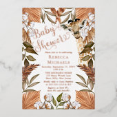 Invitation En Aluminium Cute Giraffe Boho Grasses séchées Baby shower Foil (Recto)