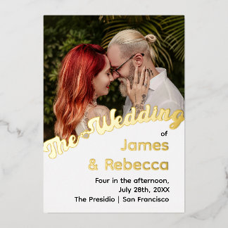 Invitation En Aluminium Cute Retro Boho Minimaliste Quirky Texte & Photo