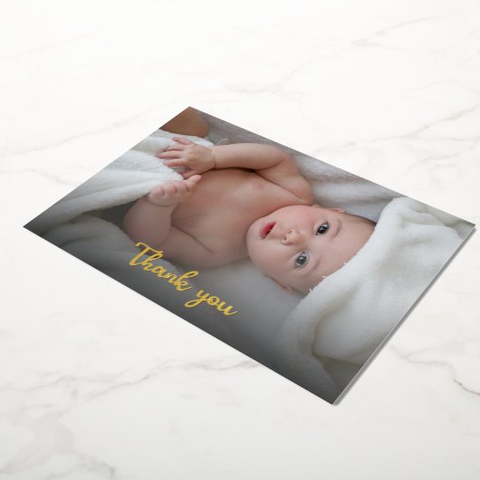 Invitation En Aluminium Cute Simple Merci Nouveau bébé Douche personnalisé (Rotation)